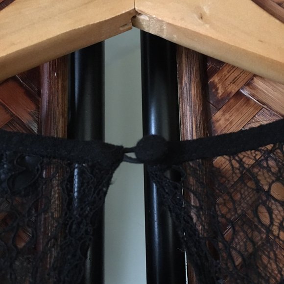 Shabby Chic Gothic Black Crepe and Lace Romper - Picture 8 of 16